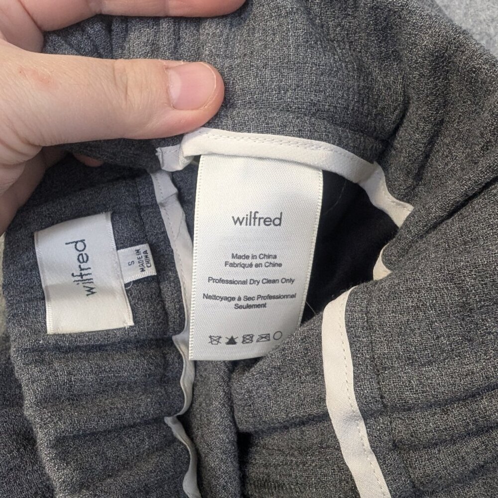 Wilfred Aritzia Wool charcoal gray jogger trouser pant elastic ankle office - Picture 5 of 9